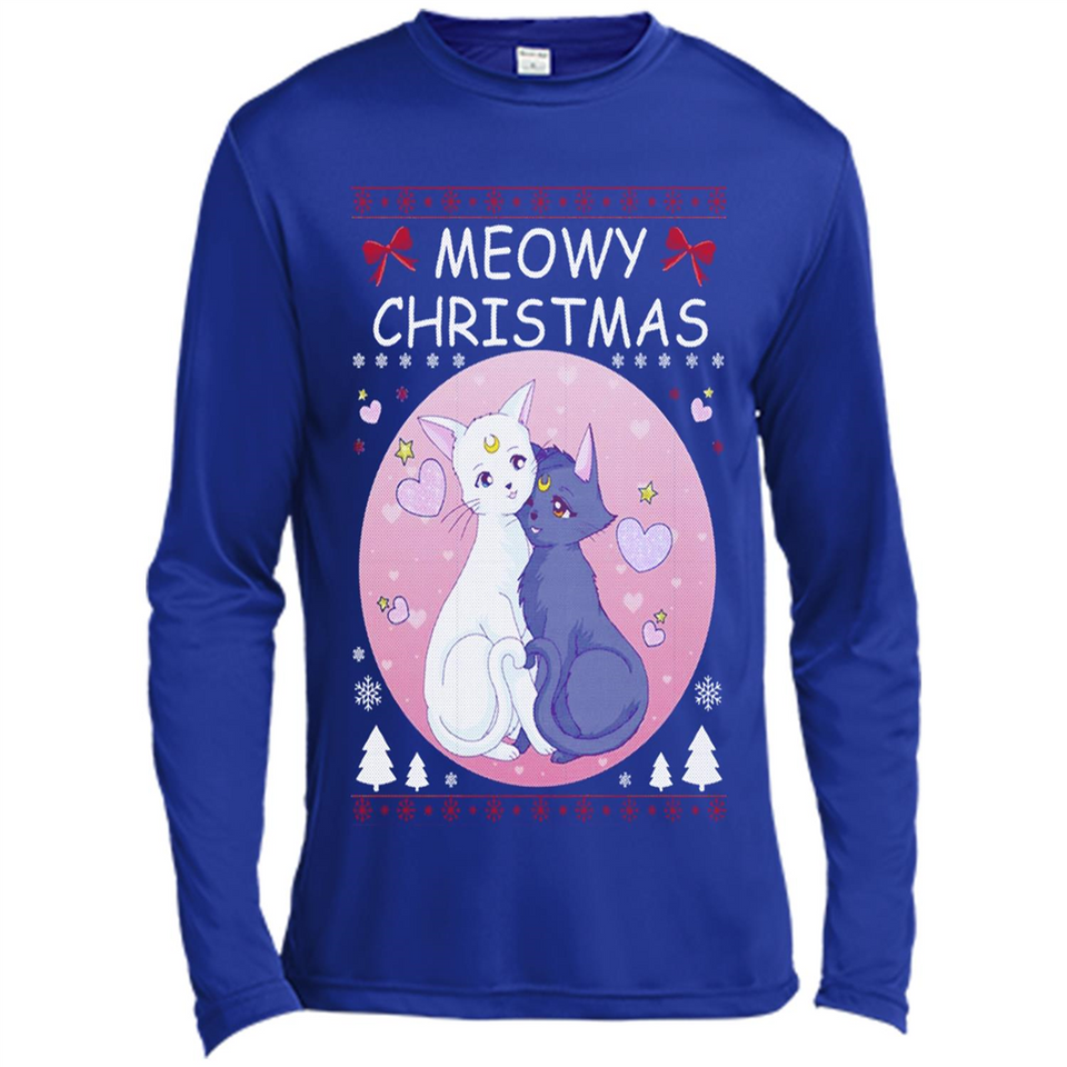 Sailor Moon Yin Yang Cat Love Ugly Christmas Sweater - Canvas Long Sleeve T-Shirt