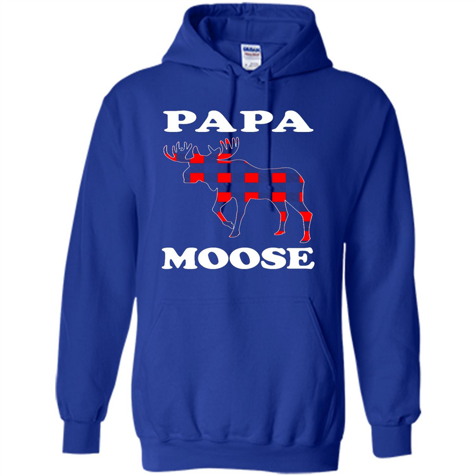 Papa Moose Funny Christmas Plaid Buffalo T-Shirt - Hoodie