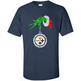 Fantastic Pittsburgh Steelers Glitter Grinch Monogram Ornament Christmas Gift - Shirt