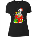 Anaheim Ducks Snoopy Ugly Christmas Sweaters - Ladies' Boyfriend T-Shirt