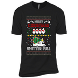 Merry Christmas Shitter Full Christmas Tree Snowman Sweater PINGPONG - Premium Short Sleeve T-Shirt