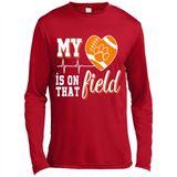 Clemson Tiger Paw Football My Heart is on that Field - Canvas Long Sleeve T-Shirt