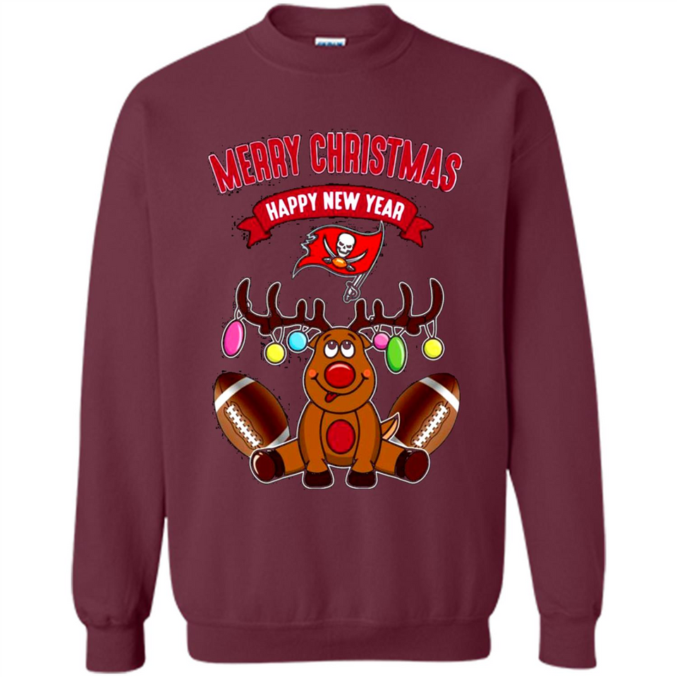 Tampa Bay Buccaneers NFL Reindeer Funny Merry Christmas And Happy New Year