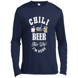 Chili Cookoff Funny T-shirt Chili And Beer - Canvas Long Sleeve T-Shirt