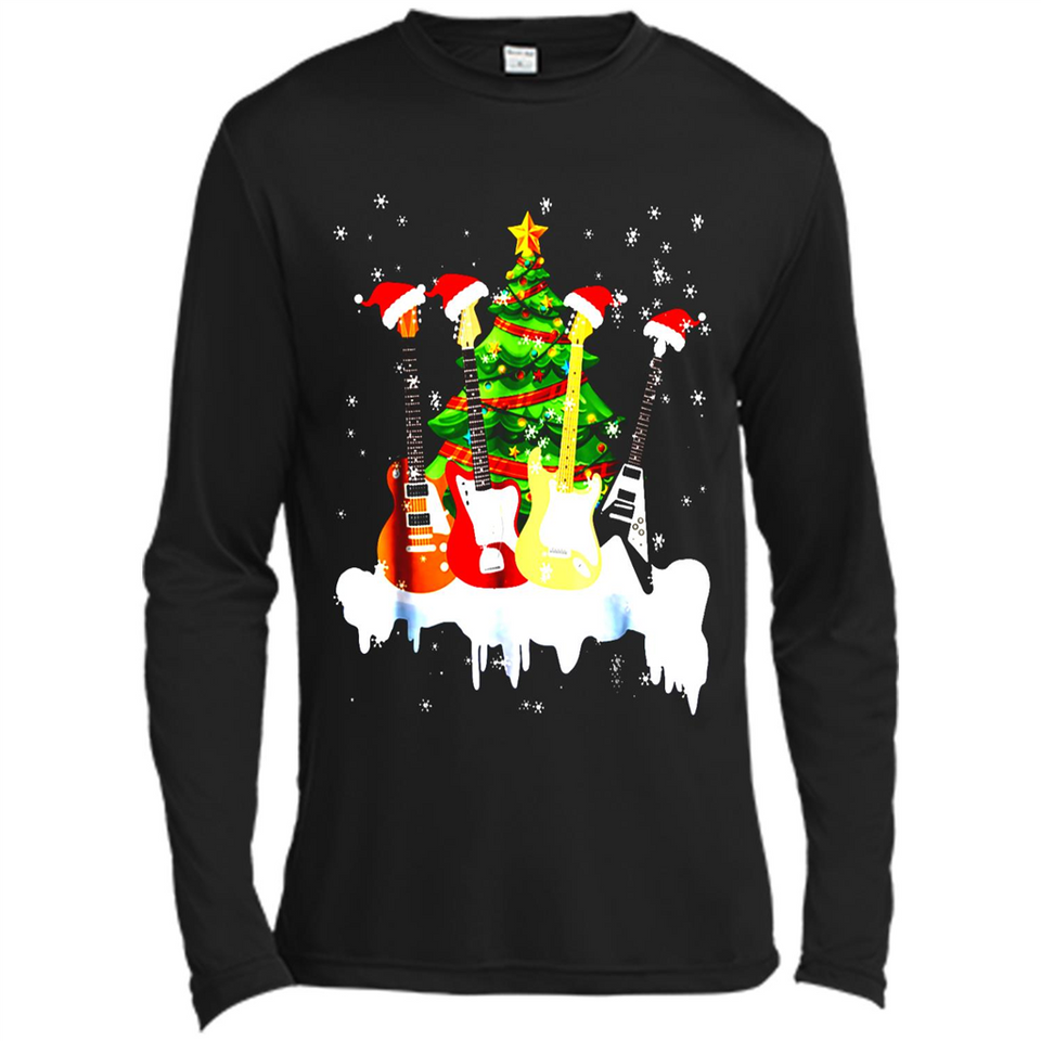 Santa Hat Electric Guitar Classical Guitar Christmas shirt Ladies' Boyfriend