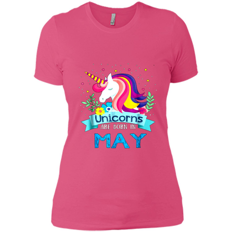Unicorns are born in May Birthday Rainbow Gift Ladies Custom