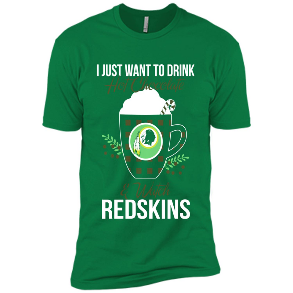 I Just Want To Drink Hot Chocolate & Watch Washington Redskins Ugly Christmas Sweater PINGPONG
