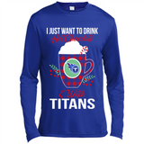 I Just Want To Drink Hot Chocolate & Watch Tennessee Titans Ugly Christmas Sweater PINGPONG