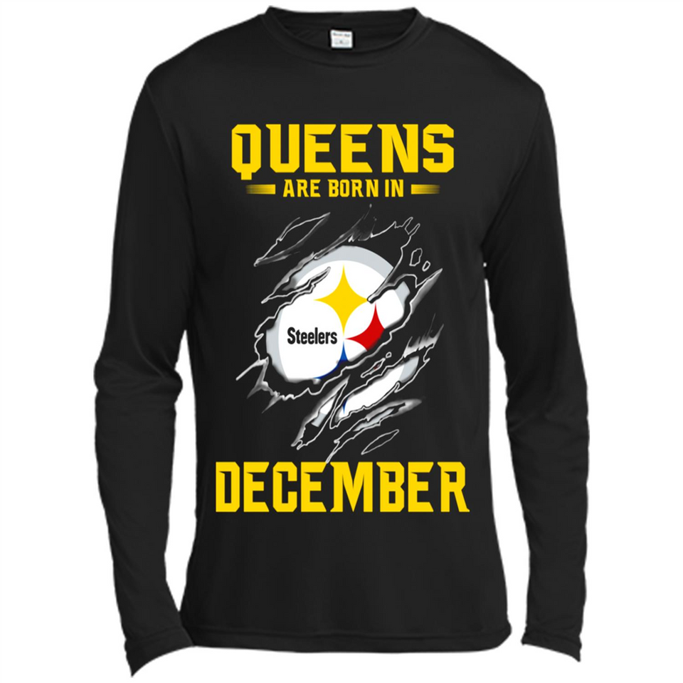 Queens Are Born In December - Pittsburgh Steelers Football - Canvas Long Sleeve T-Shirt