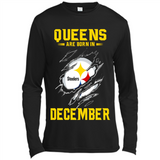 Queens Are Born In December - Pittsburgh Steelers Football - Canvas Long Sleeve T-Shirt