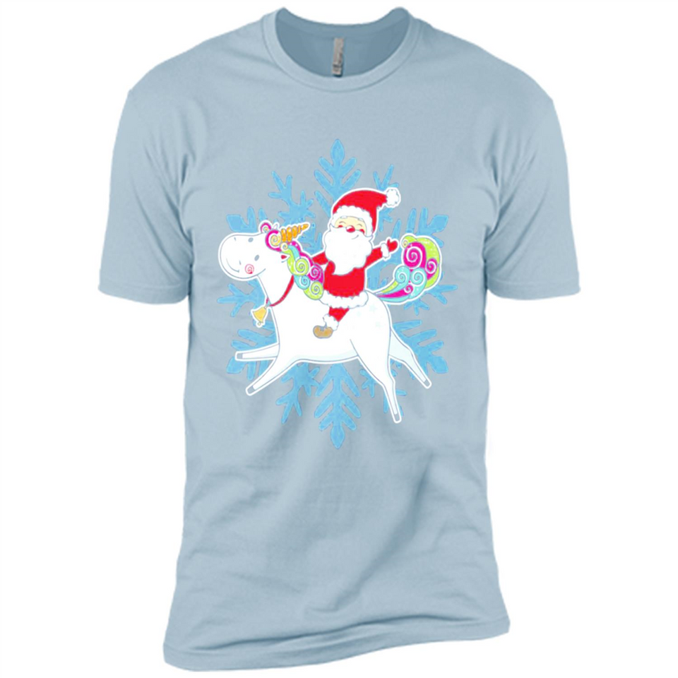 Unicorn And Santa Christmas 1 - Premium Short Sleeve T-Shirt