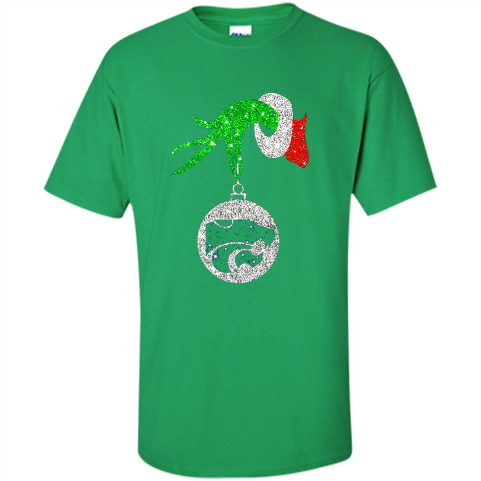 Amazing Kansas State Wildcats Glitter Grinch Monogram Ornament Christmas Gift - Shirt
