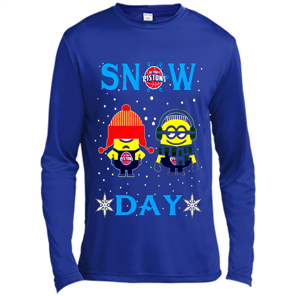 Snow Day Shirt For Detroit Pistons Vs Minion Fans pingpong