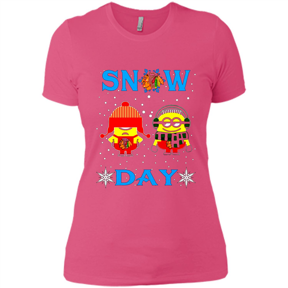 Snow Day Shirt For Chicago Blackhawks Vs Minion Fans pingpong