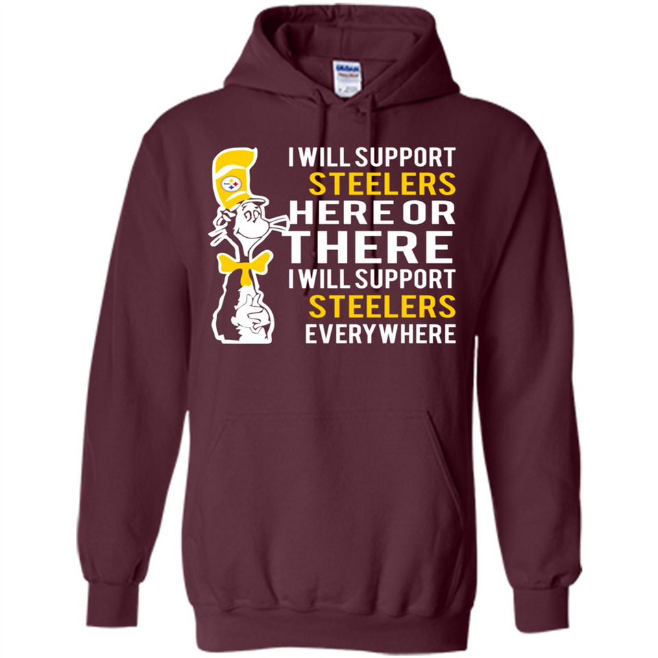 Shirt For Dr Seuss Cat And Pittsburgh Steelers Fans - Hoodie