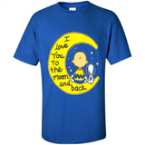 I LOVE YOU TO THE MOON AND BLACK CHARLIE BROWN AND SNOOPY