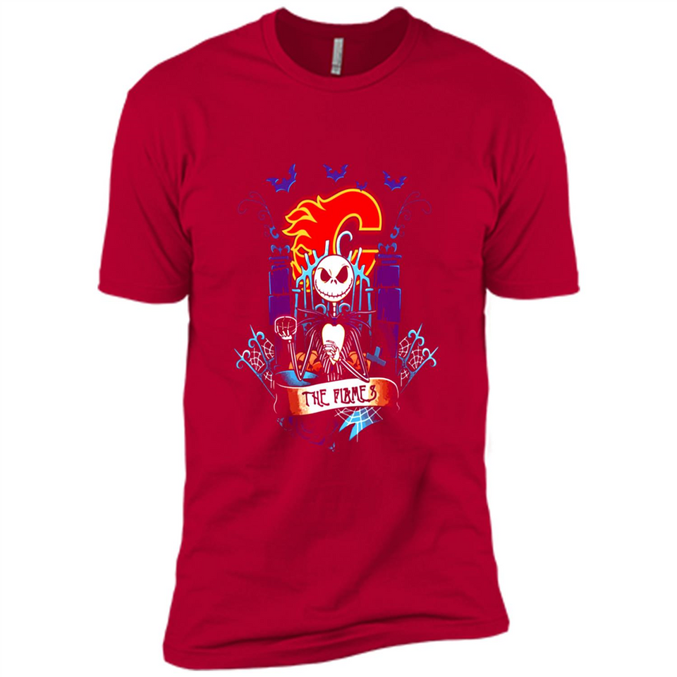 Calgary Flames Halloween The Nightmare Before Christmas - Premium Short Sleeve T-Shirt