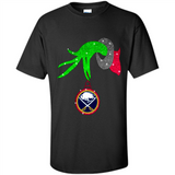 GRINCH HAND HOLDING BUFFALO SABRES GLITTER CHRISTMAS PINGPONG