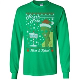 North Pole Born and Raised Shirt, Merry Xmas Ugly Christmas - Long Sleeve T-Shirt