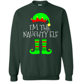 Matching Family Christmas Shirt Funny I'm The Naughty Elf Black mugs PINGPONG - Sweatshirt