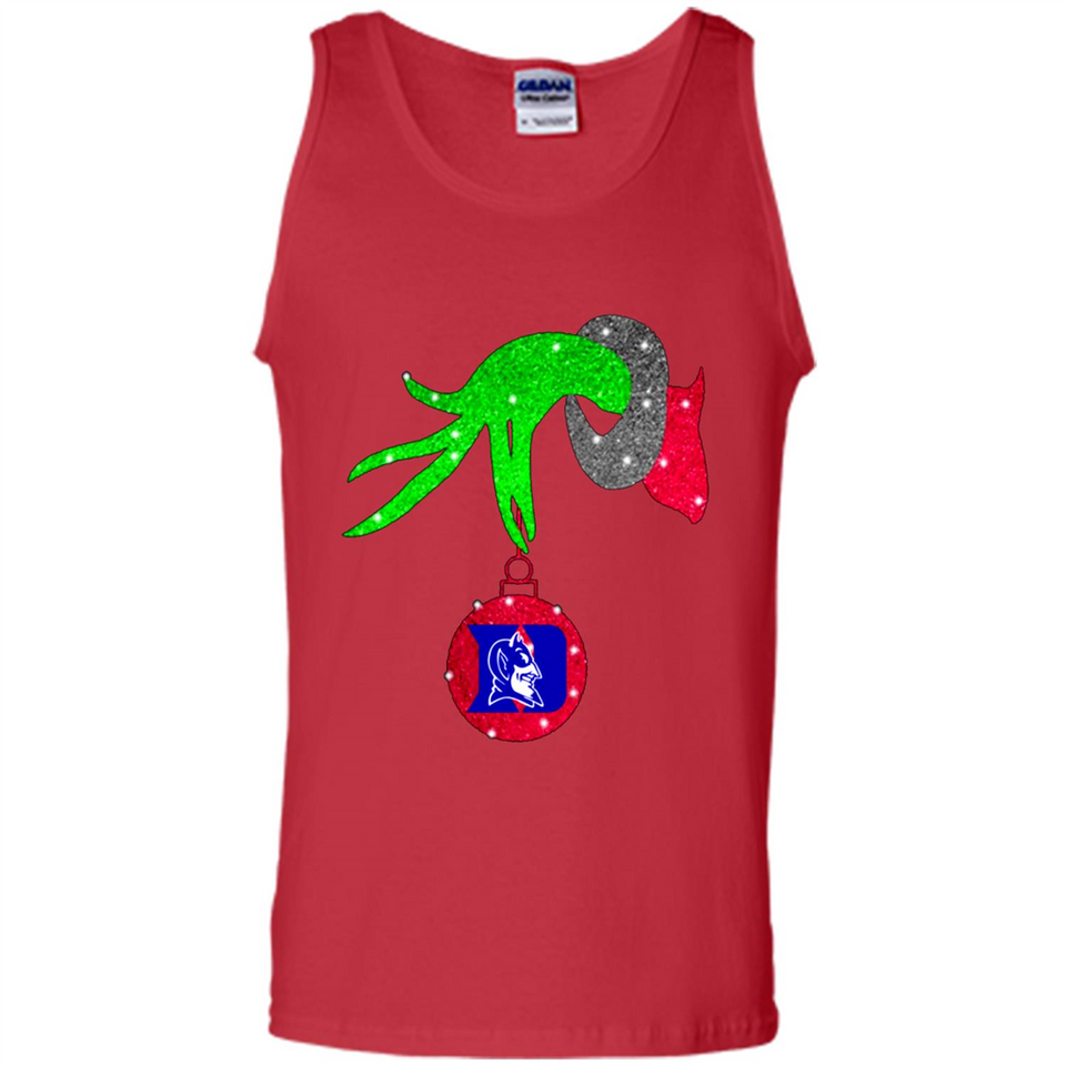 GRINCH HAND HOLDING DUKE BLUE DEVILS GLITTER CHRISTMAS PINGPONG