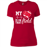 Wisconsin Badgers Football My Heart is on that Field - Ladies' Boyfriend T-Shirt