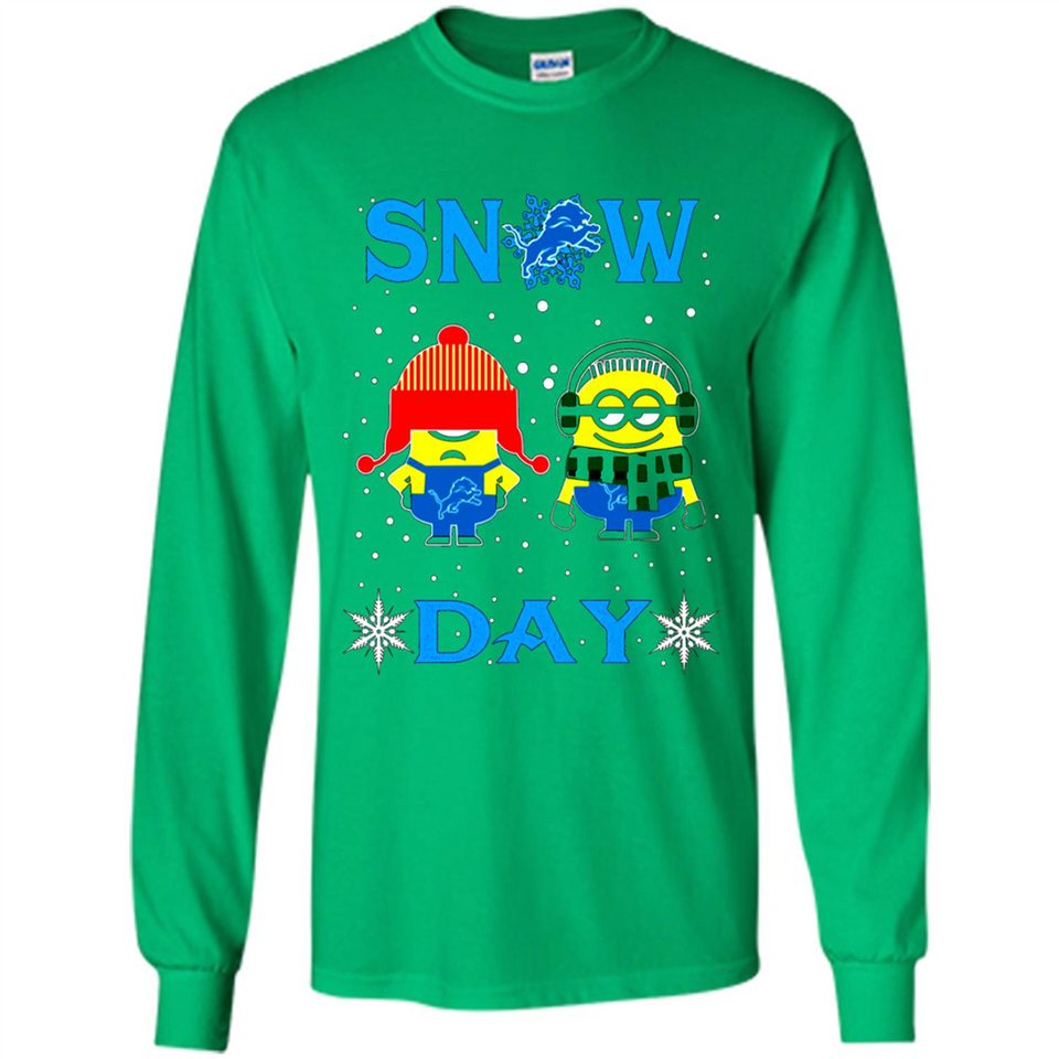 Snow Day Shirt For Detroit Lions Vs Minion Fans pingpong