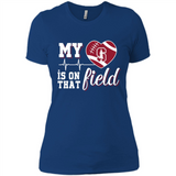 Stanford Cardinal Football My Heart is on that Field - Ladies' Boyfriend T-Shirt