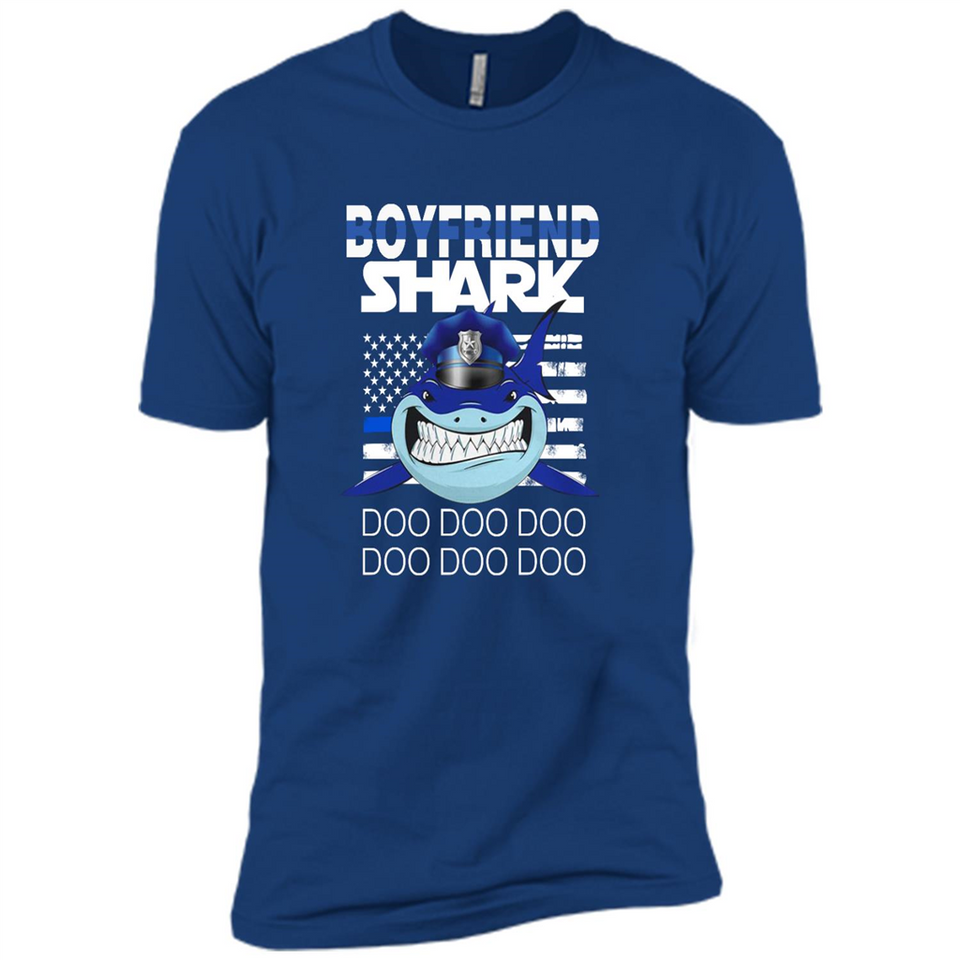 Police boyfriend Shark Blue Line Tee