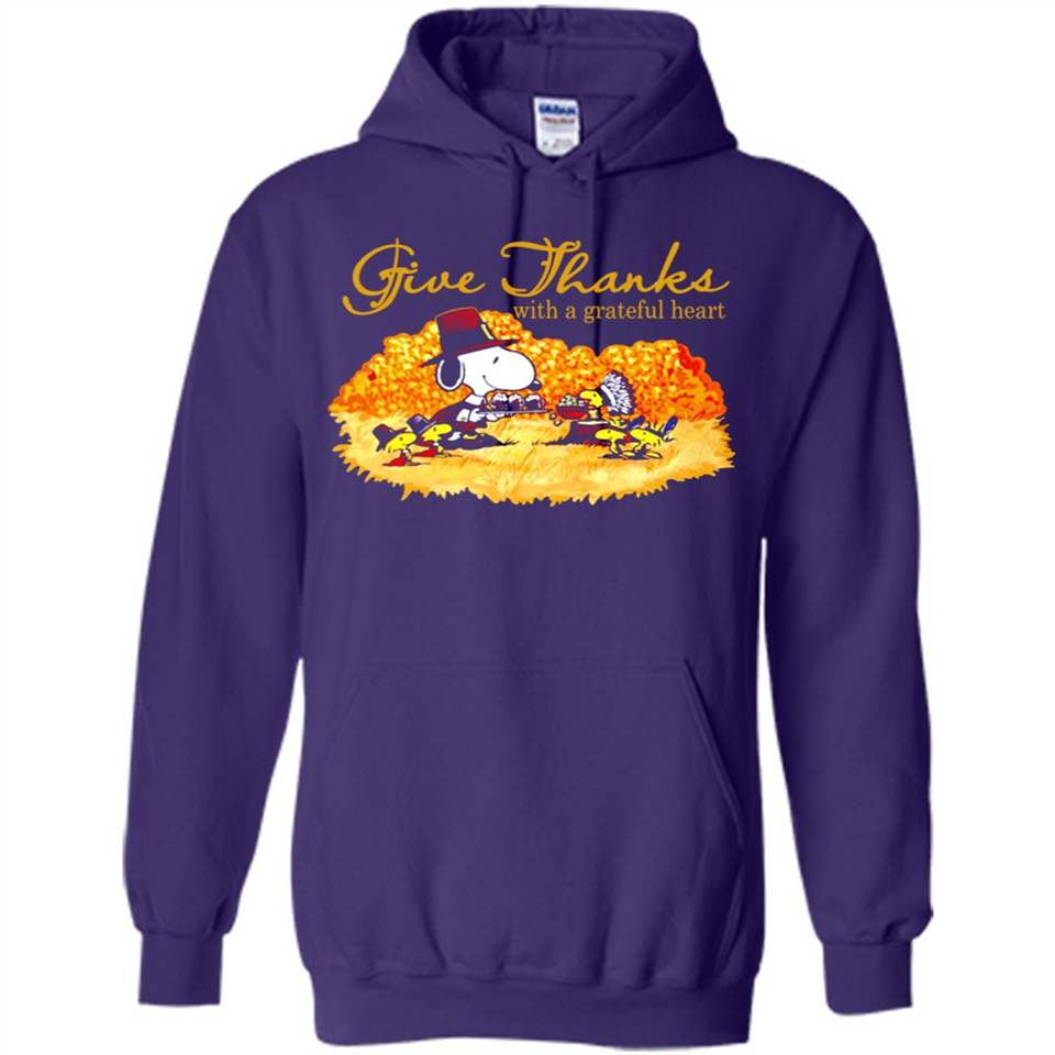 Snoopy Thanksgiving Give Thanks With A Grateful Heart - Hoodie