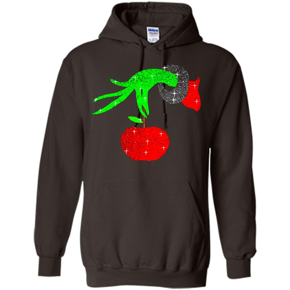 Christmas The Grinch Hand Holding Apple Ornament sweater - Hoodie