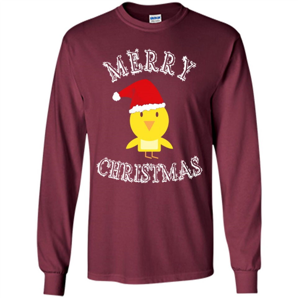 Bird Santa Merry Christmas T-Shirt - Birds Watchers Xmas - Long Sleeve T-Shirt