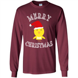Bird Santa Merry Christmas T-Shirt - Birds Watchers Xmas - Long Sleeve T-Shirt