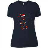 Rottweiler Santa Lights Christmas Dog Xmas Sweatshirt - Ladies' Boyfriend T-Shirt