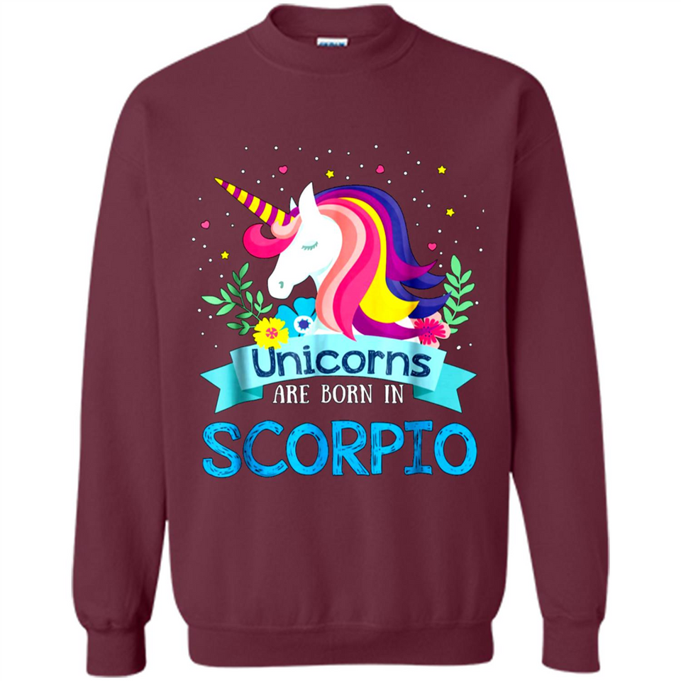 Unicorns are born in Scorpio Birthday Rainbow Gift Ladies Custom