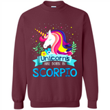 Unicorns are born in Scorpio Birthday Rainbow Gift Ladies Custom