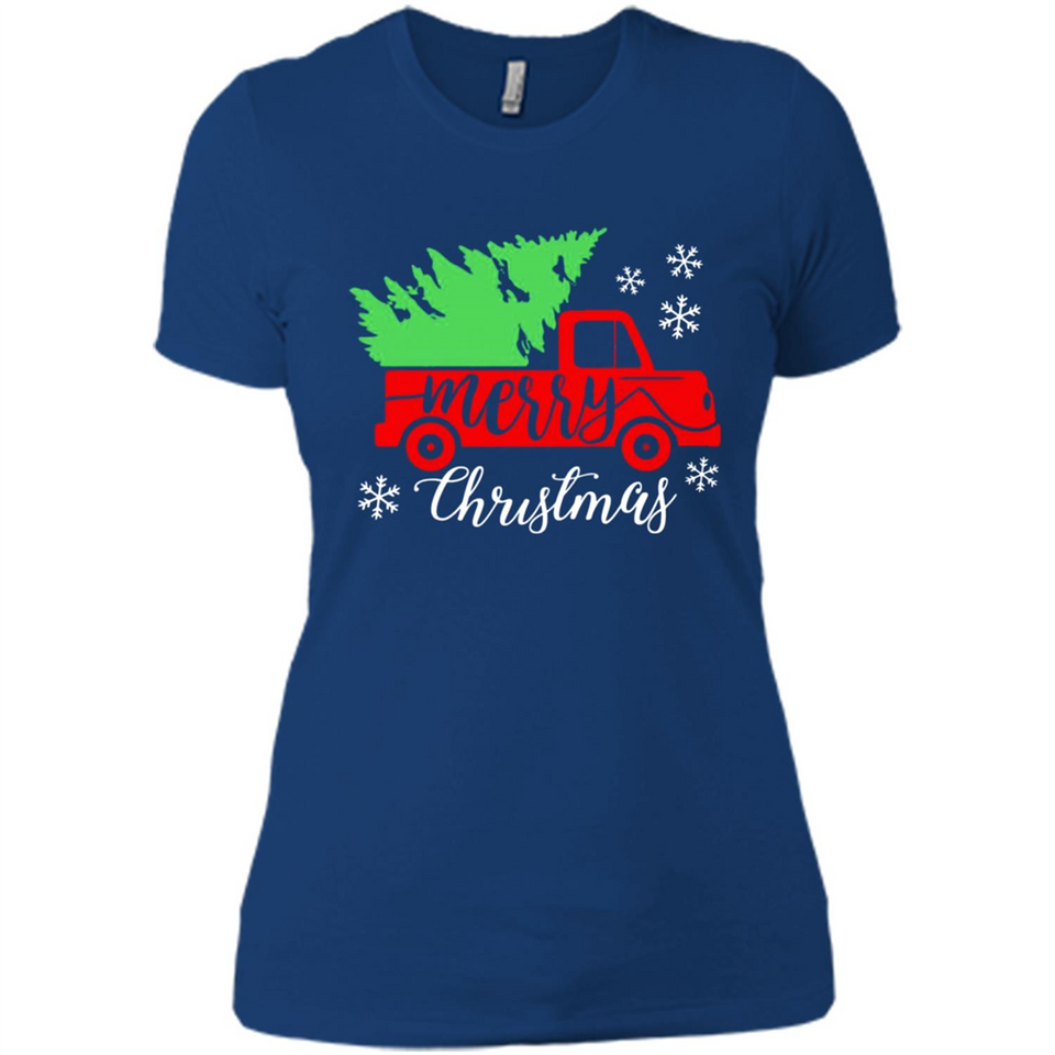 Vintage Christmas Classic Truck T-Shirt with Snow and Tree