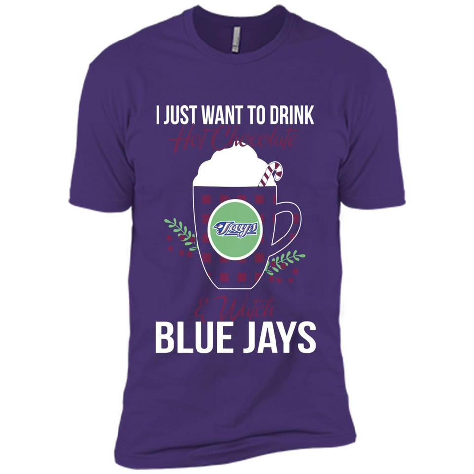 I Just Want To Drink Hot Chocolate & Watch Toronto Blue Jays Ugly Christmas Sweater PINGPONG