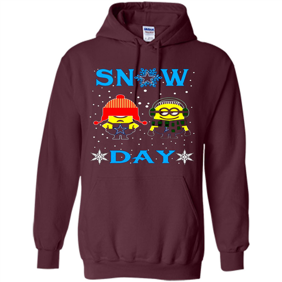 Snow Day Shirt For Dallas Cowboys Vs Minion Fans pingpong