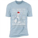 All I Want For Christmas Is Harambe Christmas - Premium Short Sleeve T-Shirt