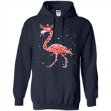 Christmas Lights Flamingo Wearing Santa Hat Funny Xmas - Hoodie