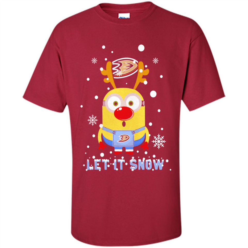 Minion Anaheim Ducks Ugly Christmas Sweater Let it Snow - Shirt