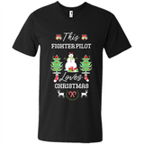 This Fighter Pilot Loves Christmas Tree Shirt with Snowman