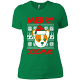 Funny Christmas Santa Corgi Dog Merry Corgmas - Ladies' Boyfriend T-Shirt