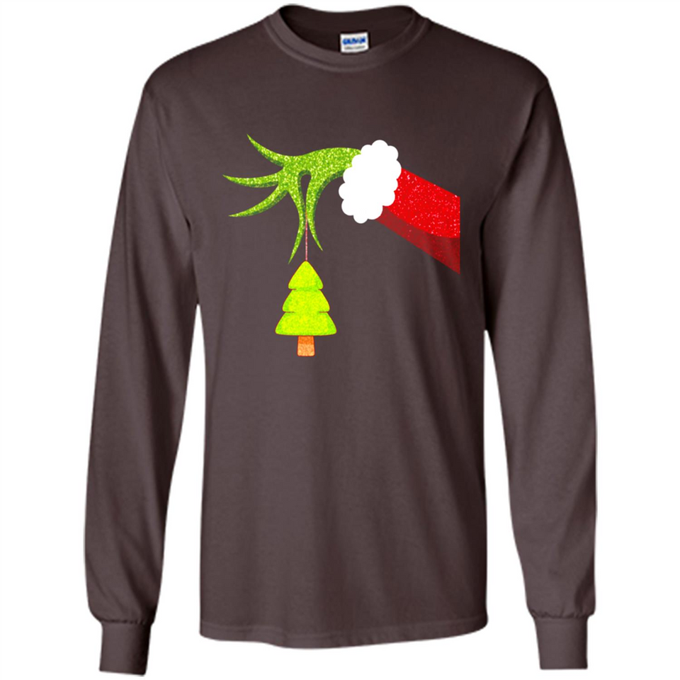 Funny Grinch Hand Holding Christmas Tree Ornament Christmas PING PONG