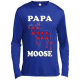 Papa Moose Funny Christmas Plaid Buffalo T-Shirt - Canvas Long Sleeve T-Shirt