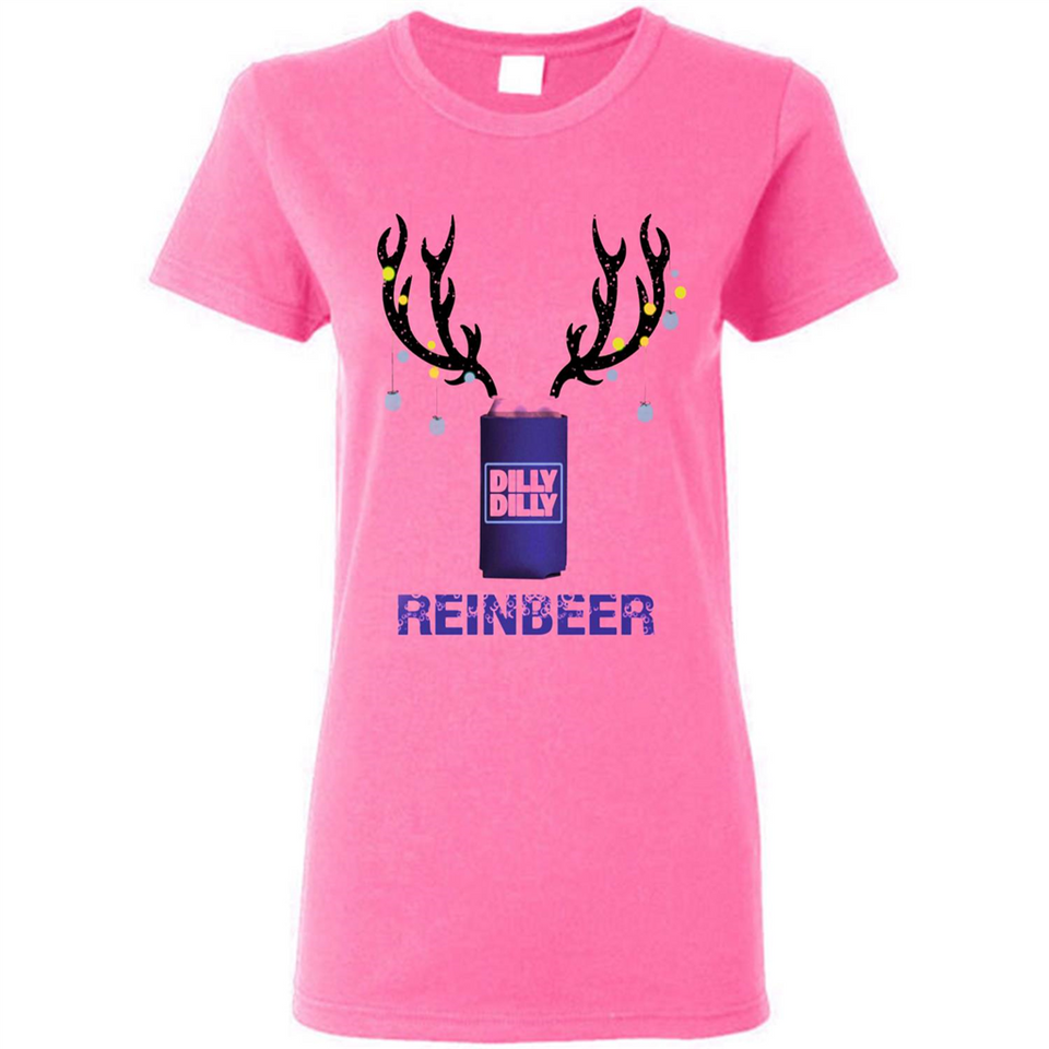 Dilly Dilly Reinbeer Funny Beer Reindeer Christmas Sporty - Ladies Short-Sleeve