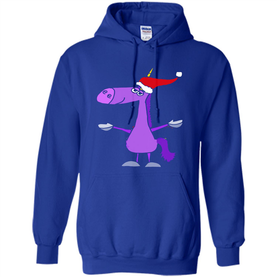 Funny Christmas Unicorn in Santa Hat - Hoodie