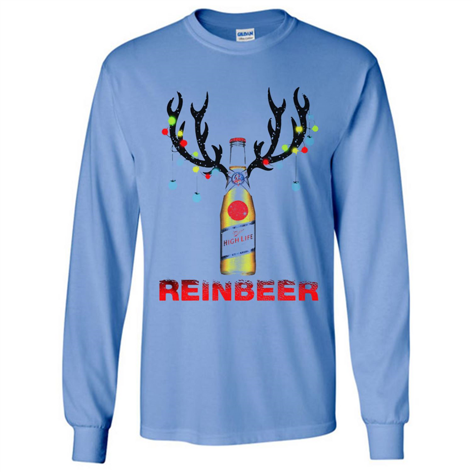 Miller High Life beer reinbeer Christmas - Long Sleeve T-Shirt