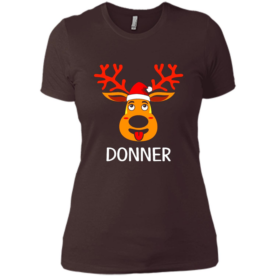 Donner Reindeer Santa Claus Funny Xmas Holiday T-Shirt - Ladies' Boyfriend T-Shirt
